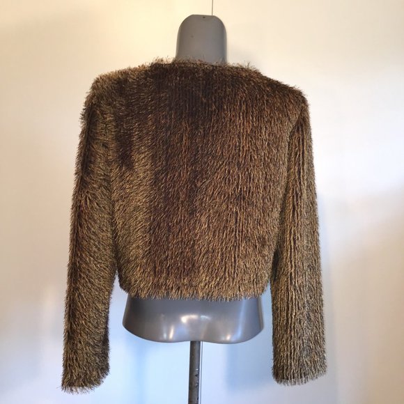 Vintage Joseph Ribkoff Cropped Shaggy Crew Neck Sweater Size 8 - Picture 3 of 11
